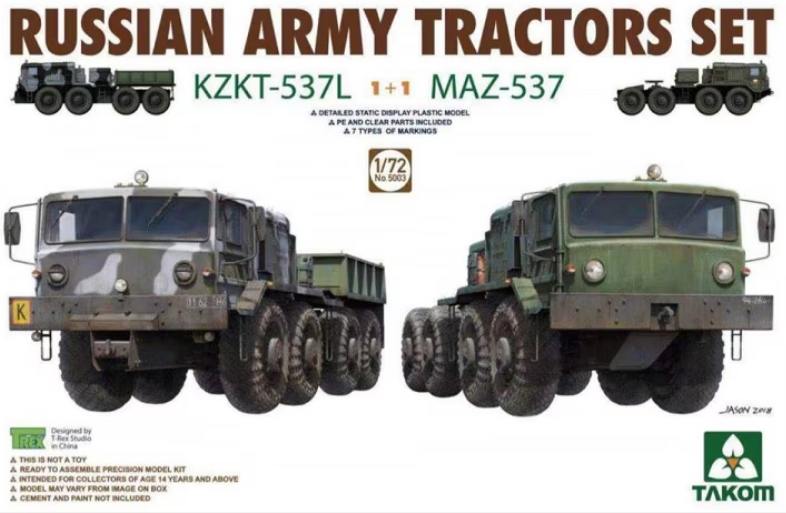 Takom 1:72 Russian Army Tractors Set