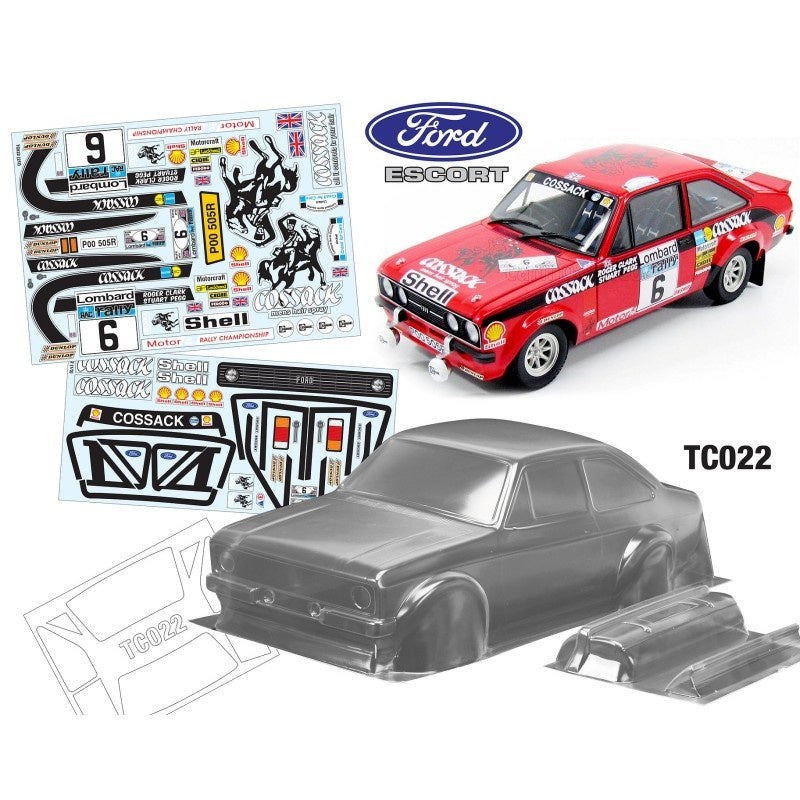 Team C 1/10 Ford Escort MK2 W/3D Rally Spotlights  Cossack Decal Sheet