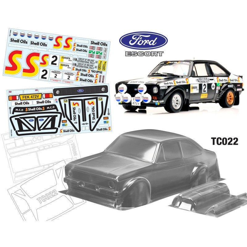 Team C 1/10 Ford Escort MK2 W/3D Rally Spotlights 190mm