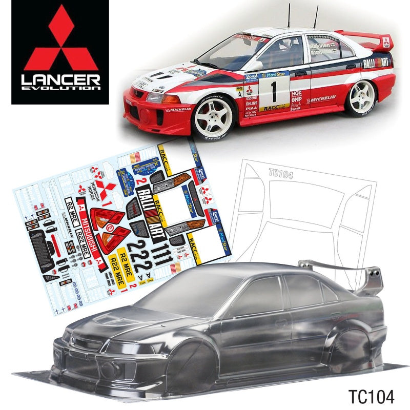Team C 1/10 Mitsubishi LANCER EVOLUTION V WRC 190mm Ralliart Decal Sheet