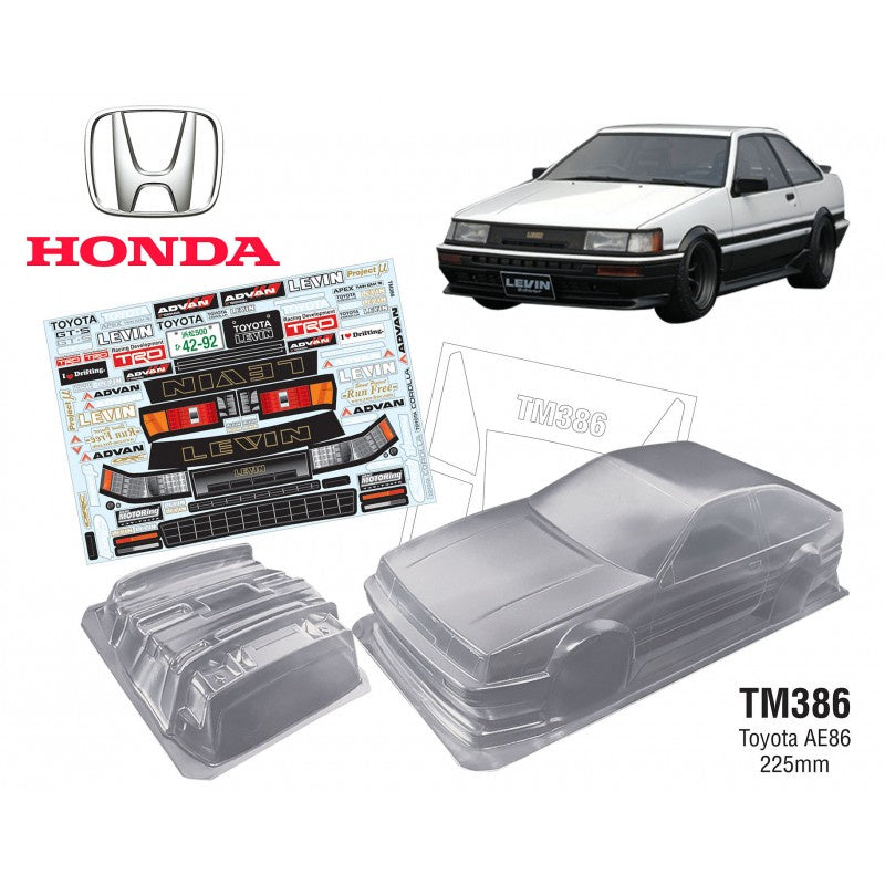 Team C 1:10 Mini Toyota AE86 Clear Body M Chassis