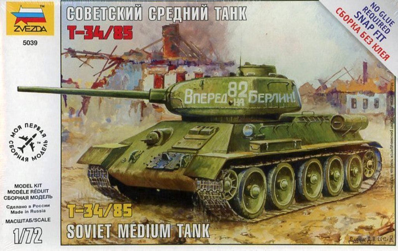 Zvezda 1:72 Easy Assembly  T34/85 Soviet Medium Tank