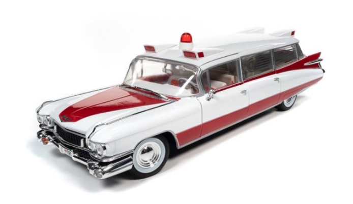 AW 1:18 1959 Cadillac Eldorado Ambulance White/Red