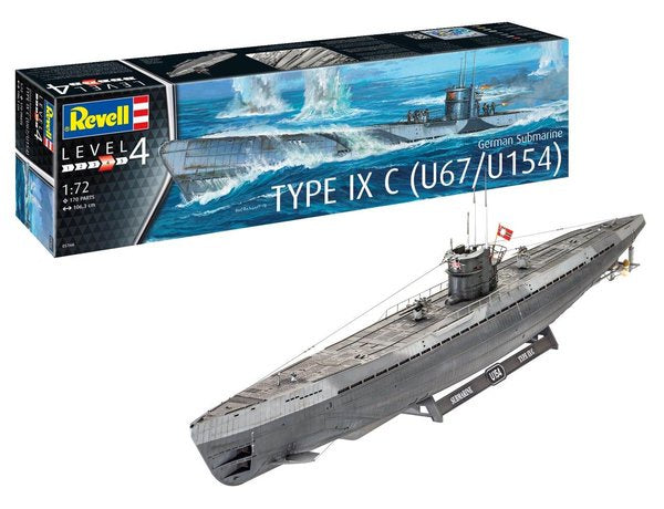 Revell 1:72 Type IX (U67/U154) German Submarine
