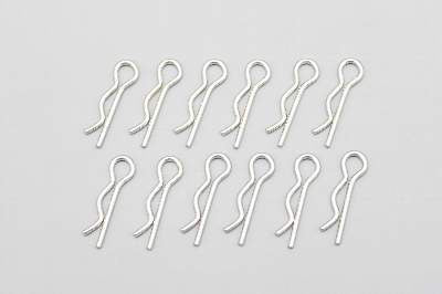 Yokomo Small Size Hood Pin Silver (12pcs.)