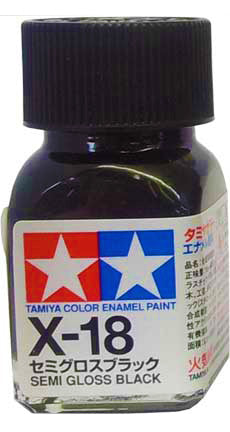 Tamiya X-18 Enamel 10ml Semi-Gloss Black