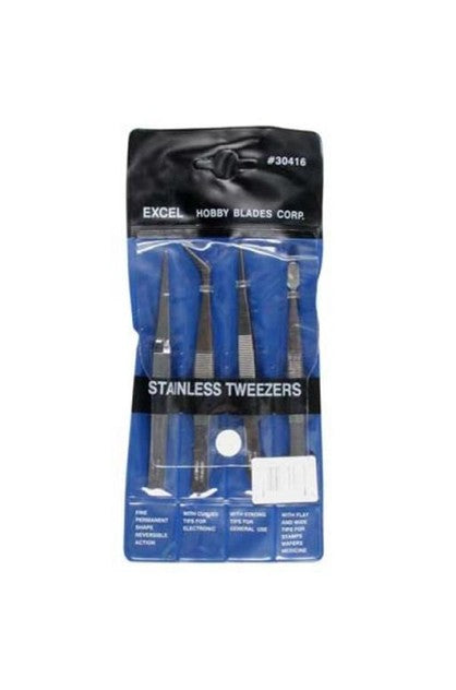 Excel 4pc Tweezer Set in Pouch