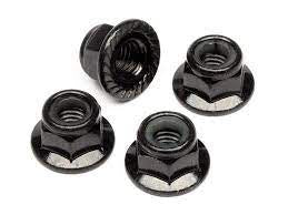HPI Flanged Lock Nuts M5 Black (4)