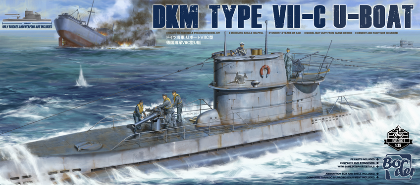 Border 1:35 DKM Type VII-C U-Boat Upper Deck