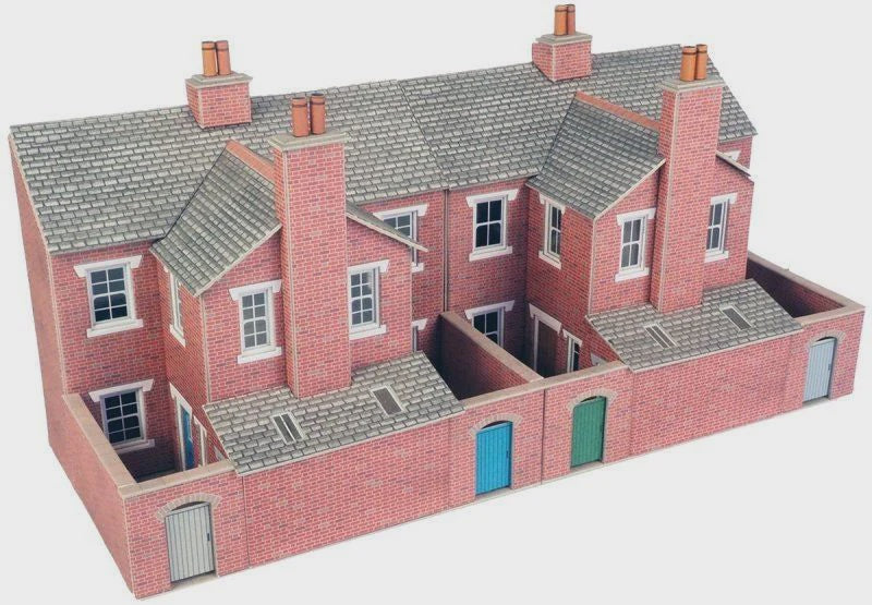 Metcalfe HO/OO Low Relief Red Brick Terraced House Backs