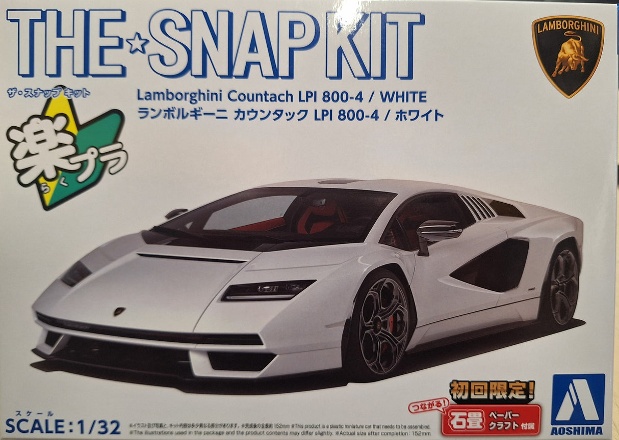 Aoshima 1:32 Lamborghini Countach LPI800 White Snap Kit