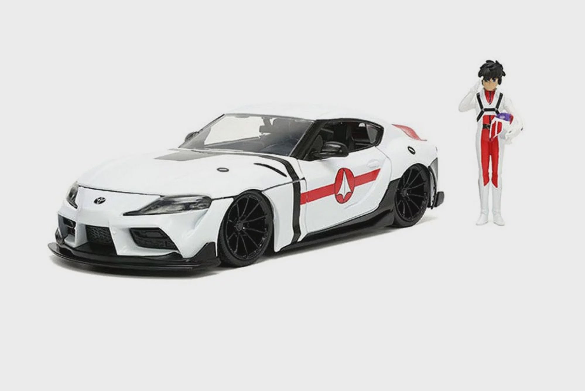 Jada 1 24 2020 Toyota Supra w Rick Hunter Figurine White Frankton Model Shop