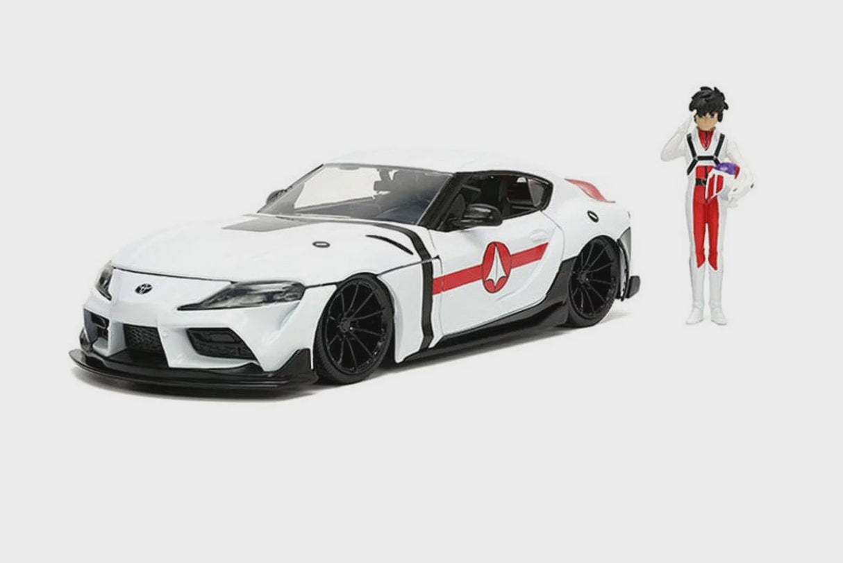 Jada 1:24 2020 Toyota Supra w/ Rick Hunter Figurine, White