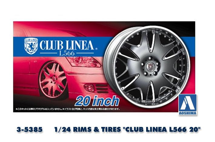 AOSHIMA #52 1/24 RIMS & TIRES “CLUB LINEA L566 20”