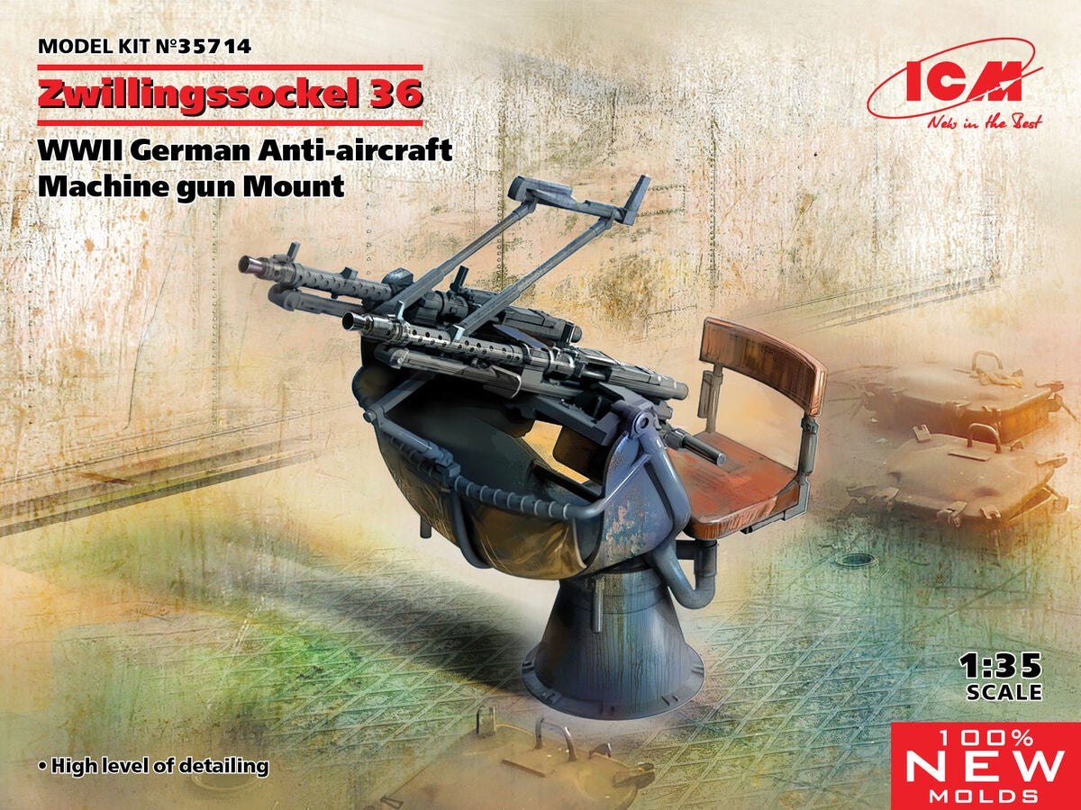 ICM 1:35 Zwillingssockel 36 WWII German AA Machine Gun Mount