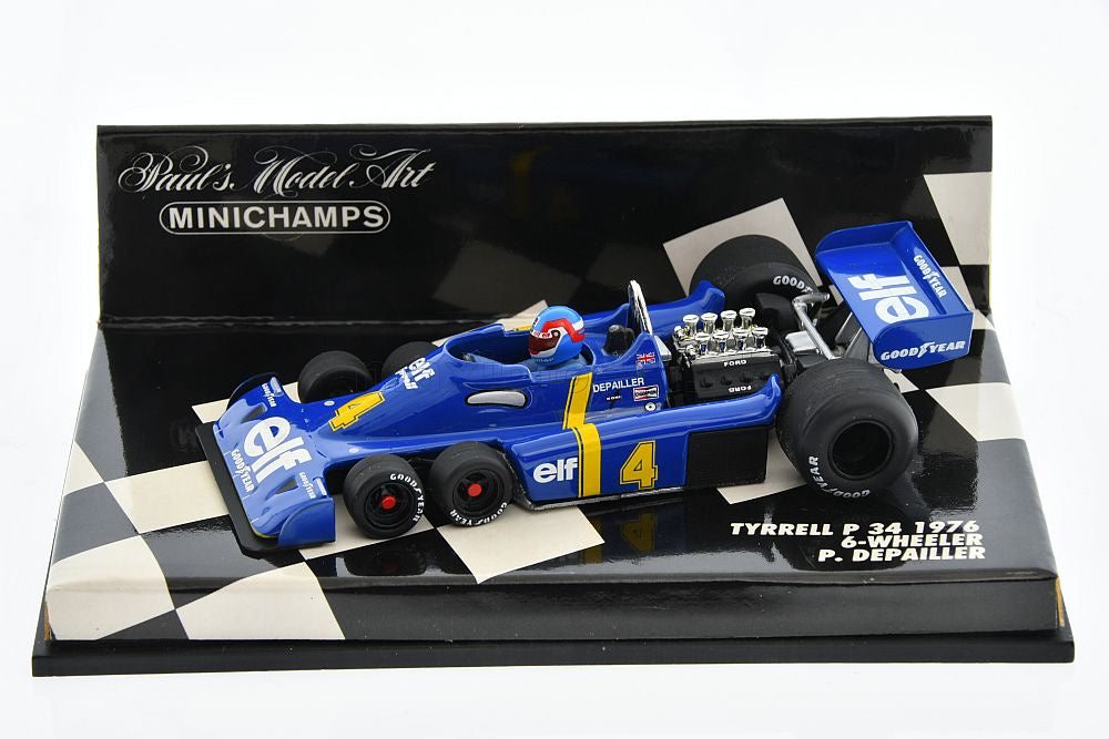 "Pre owned" Minichamps 1:43 1976 Tyrell P 34 6 Wheeler P Depailler