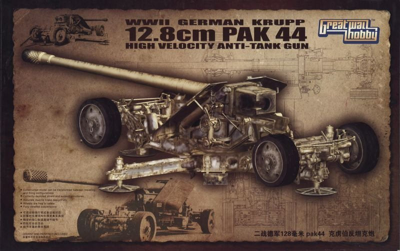 *Clearance* Great Wall 1:35 WWII Krupp 12.8cm PAK 44 Anti-Tank Gun (LW)
