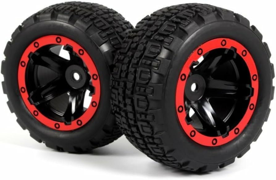 Blackzon Wheels & Tyres Slyder ST Black/Red (1pr)