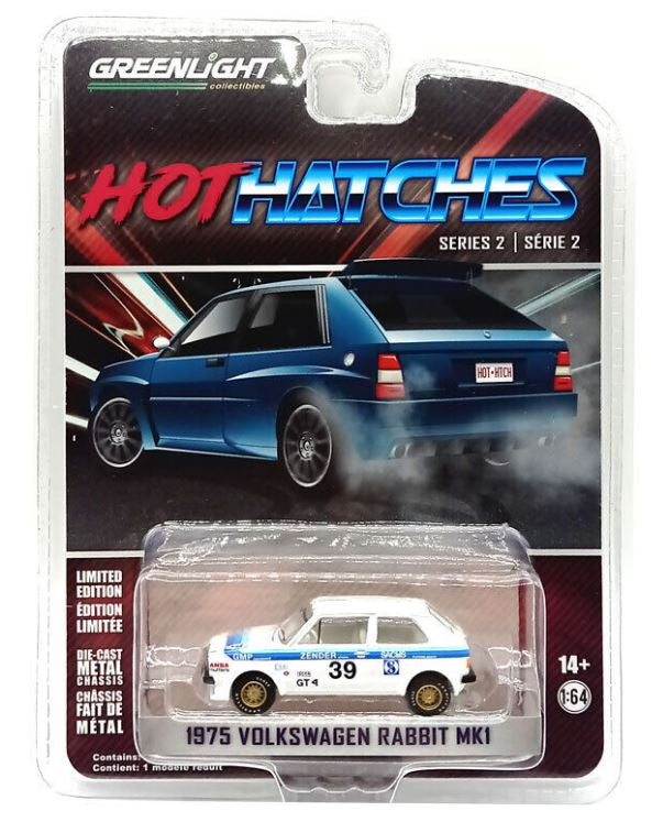 GL 1:64 1975 Volkswagen Rabbit MK1 White/Blue Stripes