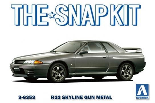 Aoshima 1:32 R32 Skyline GT-R Metallic Gun Grey Snap Kit