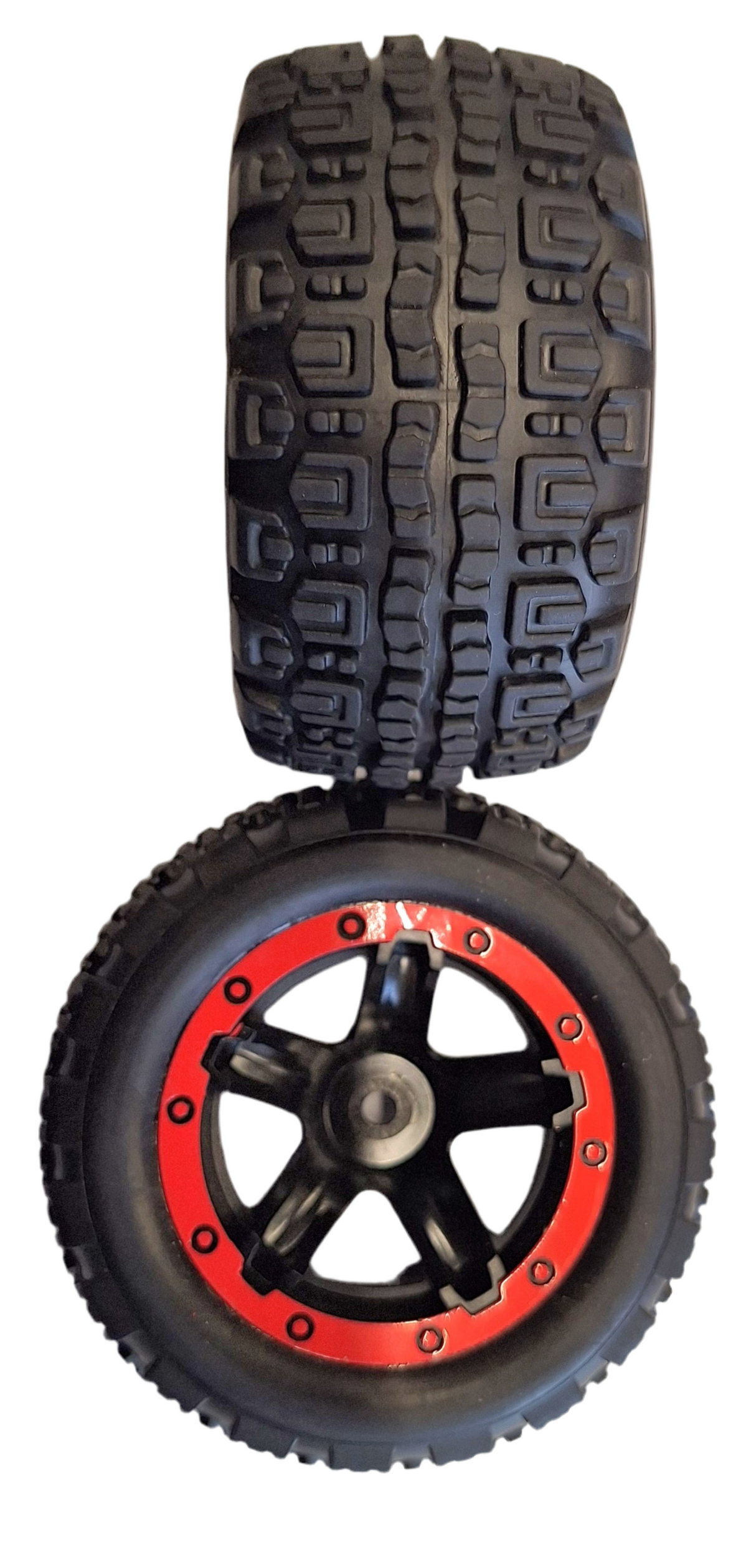 Blackzon Slyder Stadium Truck Red Wheels & Tyres (2)