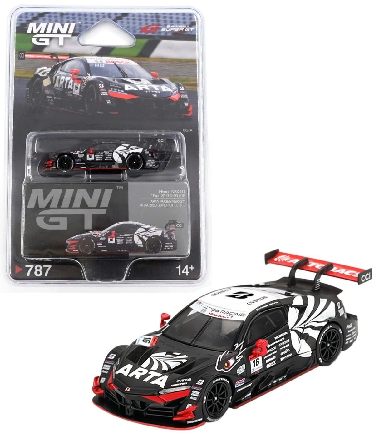 MiniGT 1:64HONDA NSX-GT TYPE S GT500 2023 SUPER GT SERIES #16 TEAM ARTA