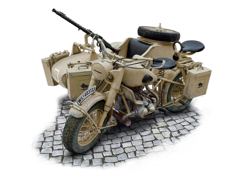 Italeri 1:9 German Military BMW R75 w/Sidecar