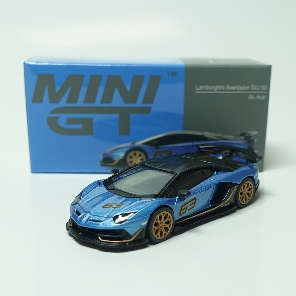 MiniGT 1:64 Lamborghini Aventador SVJ 63 Blu Aegir