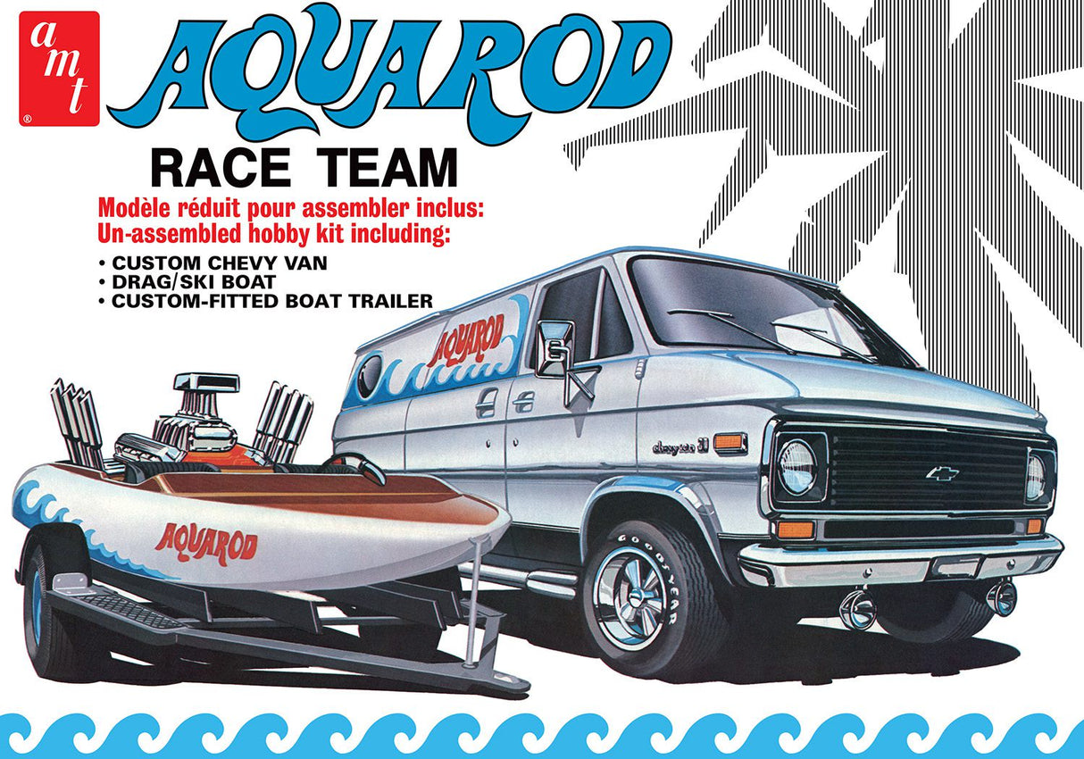 AMT 1:25 Aqua Rod Race Team 1975 Chevy Van, Raceboat & Trailer