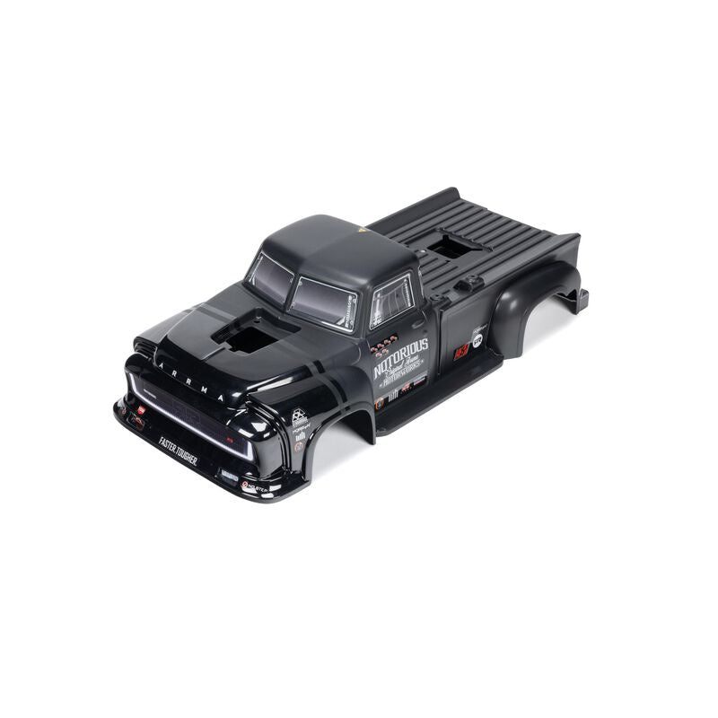 Arrma NOTORIOUS Painted Decaled Trimmed Body Set (Black)