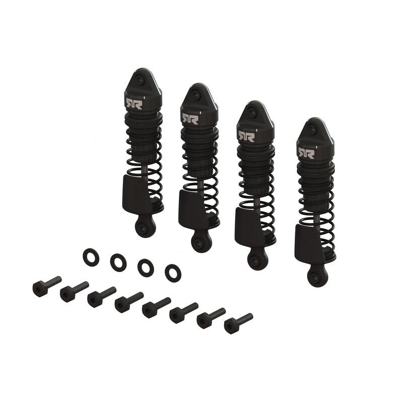 Arrma 1/ GROM 58mm Oil-filled Aluminum Shock Set (Black)