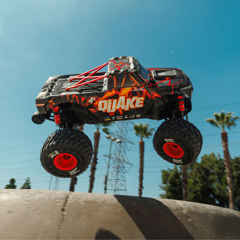 *PRE-ORDER* Arrma 1/8 QUAKE 4S DSC 4X4 RTR RC Brushless Truck (Black/Red)