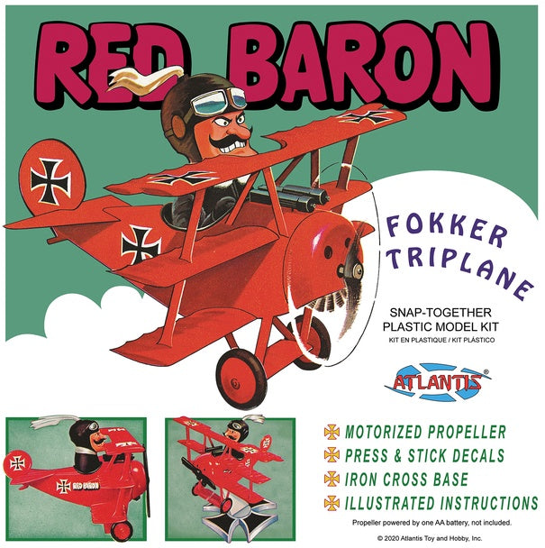 Atlantis Models Red Baron Fokker Triplane with Motor SNAP kit