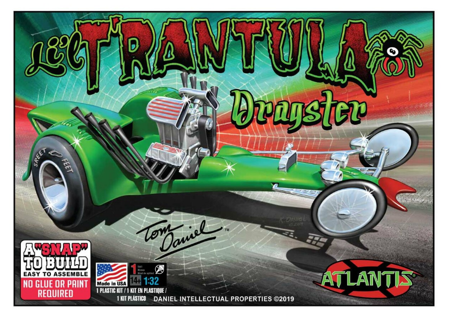 Atlantis Models 1/32 Tom Daniel Lil Trantula Show Rod Snap Plastic model kit