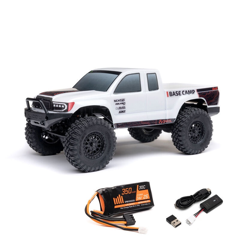 Axial 1/24 SCX24 Base Camp 4x4 Rock Crawler Brushed RTR - White