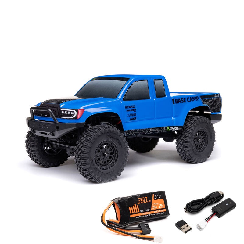 Axial 1/24 SCX24 Base Camp 4x4 Rock Crawler Brushed RTR - Blue