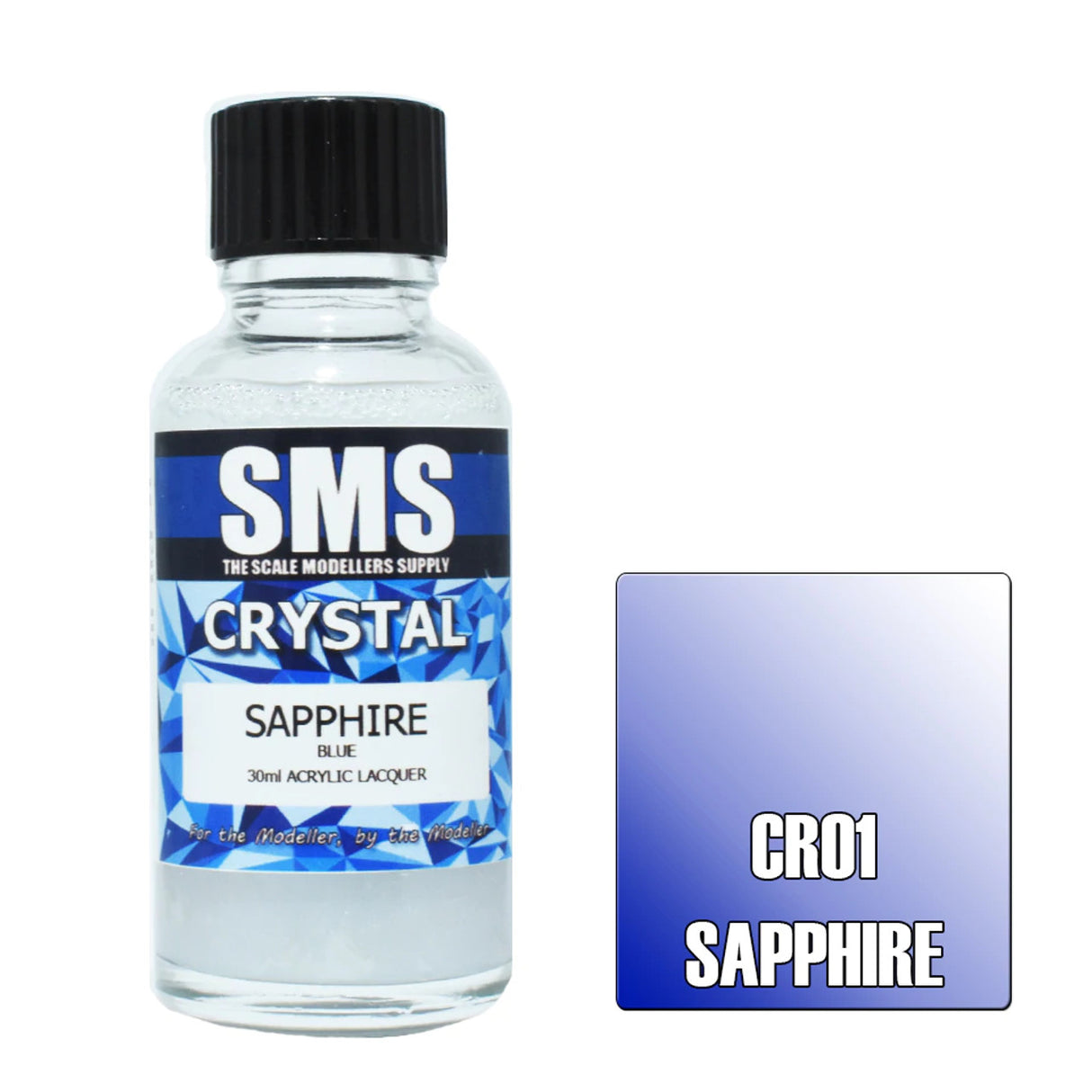 SMS #CR01 Crystal Sapphire Acrylic Laquer-30ml