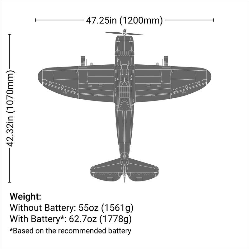 E-Flite P-47 Razorback 1.2m BNF Basic