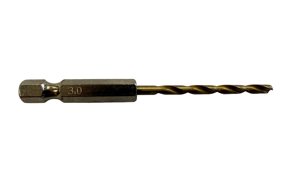 Koswork 3.0mm HSS TiN Drill Bit 1/4in (6.35mm) Drive Hex