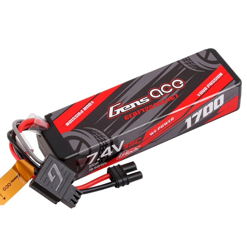 Gens Ace 1700mAh 2S 7.4v 35C HC Lipo Battery for Grom IEC2 Plug