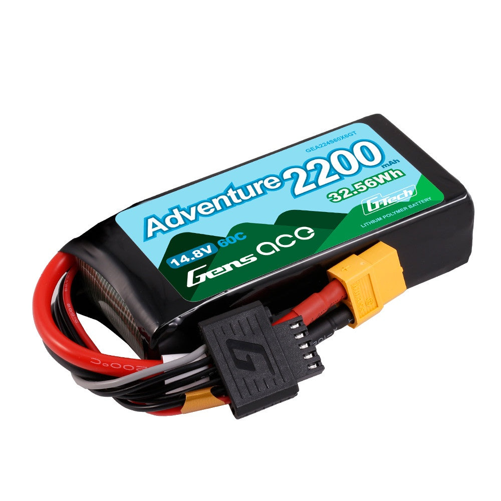Gens Ace Adventure 2200mAh 4S 14.8v 60C Lipo Battery Pack XT60