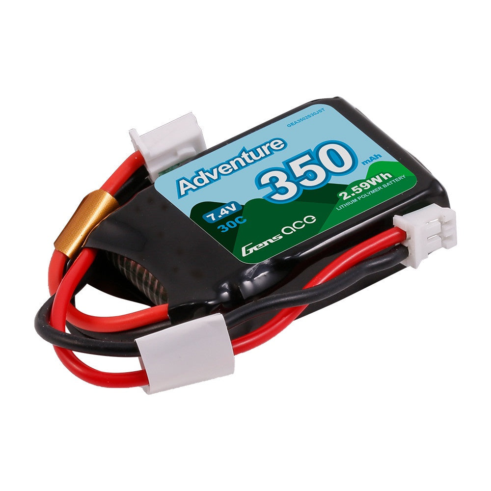 Gens Ace Adventure 350mAh 2S 7.4v 30C Lipo Battery For LOSI Micro B and Micro T PH2.0 Plug
