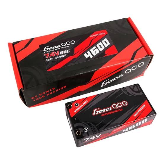 Gens Ace 4600mah 7.4v 120C Shorty Lipo W/4mm Bullets