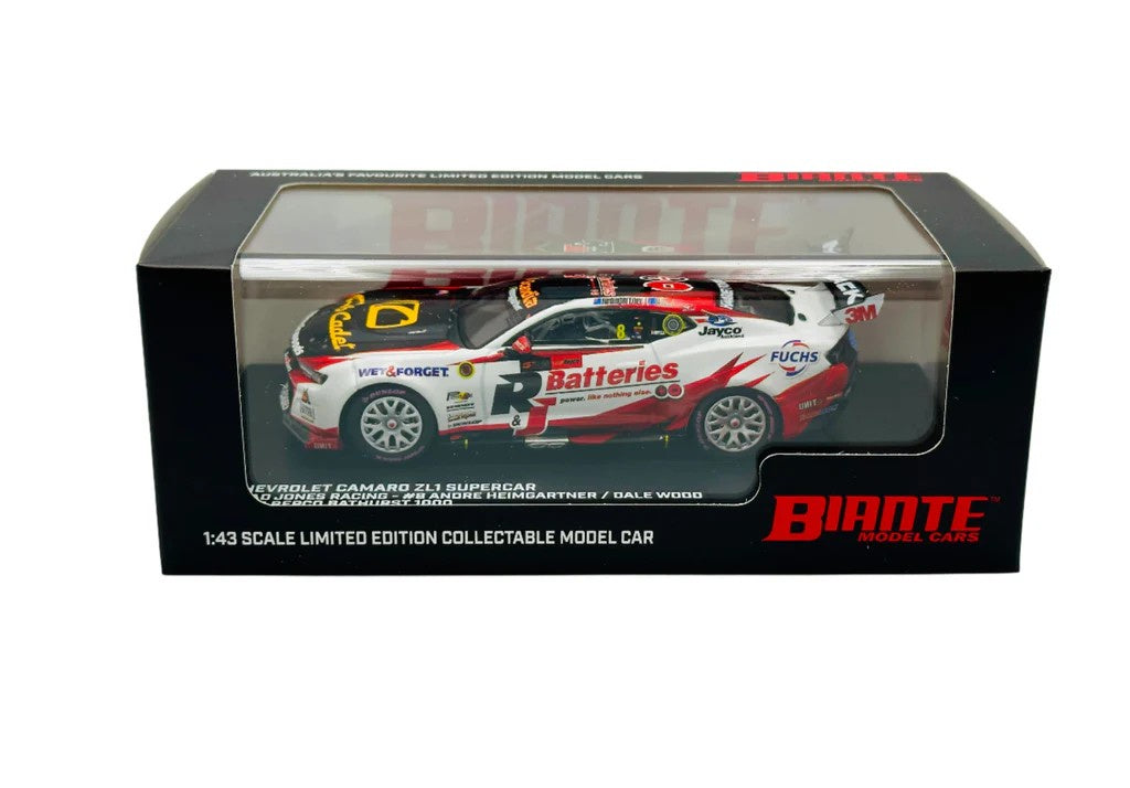 BIANTE 1:43 R&J BATTERIES BJR CAMARO ZL1 2023 BATHURST 1000 #8 HEIMGARTNER/WOOD