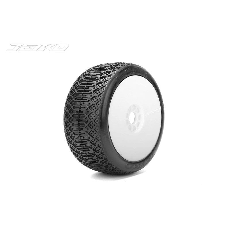 J-ONE:1/8Buggy/Dish/White Rim/Composite (Clay) Ultra Soft /Glued/Belted by Jetko