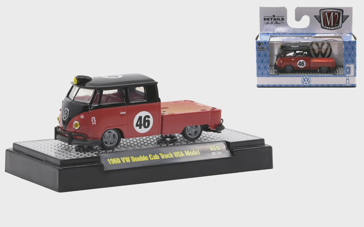 1/64 M2 1959 Volkswagen Double Cab Truck RED