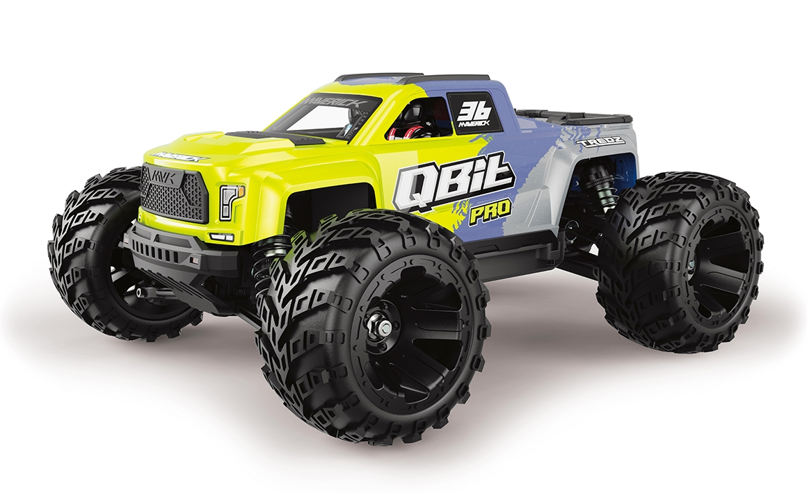 Maverikc 1/16 QBit MT Pro Brushless 4WD RTR - Fluoro Green - w/Battery & Charger