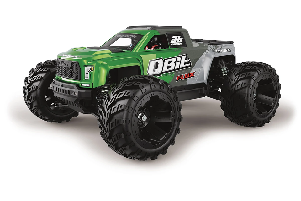 Maverick 1/16 Qbit Monster Truck Flux Brushless - Green - w/Battery & Charger