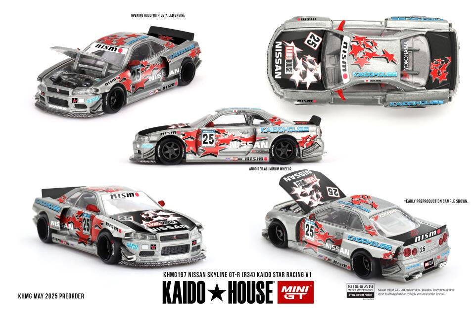 Mini GT 1:64 Nissan Skyline GT-R (R34) Kaido Star Racing V1