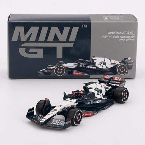 Mini GT 1:64 AlphaTauri AT04 #21 Nyck de Vries 2023 F1 2023 Australian GP
